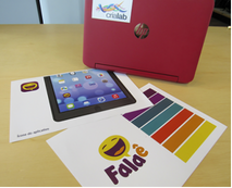Materiais e pictogramas do aplicativo Falaê